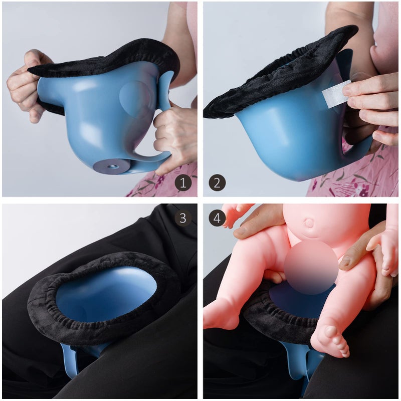 EASICOZI Potty for Newborn Baby Potty Training; for Diaper Free Baby Elimination Communication Indoor & Outdoor; Attractive Fish Shape (Blue) - Image 5